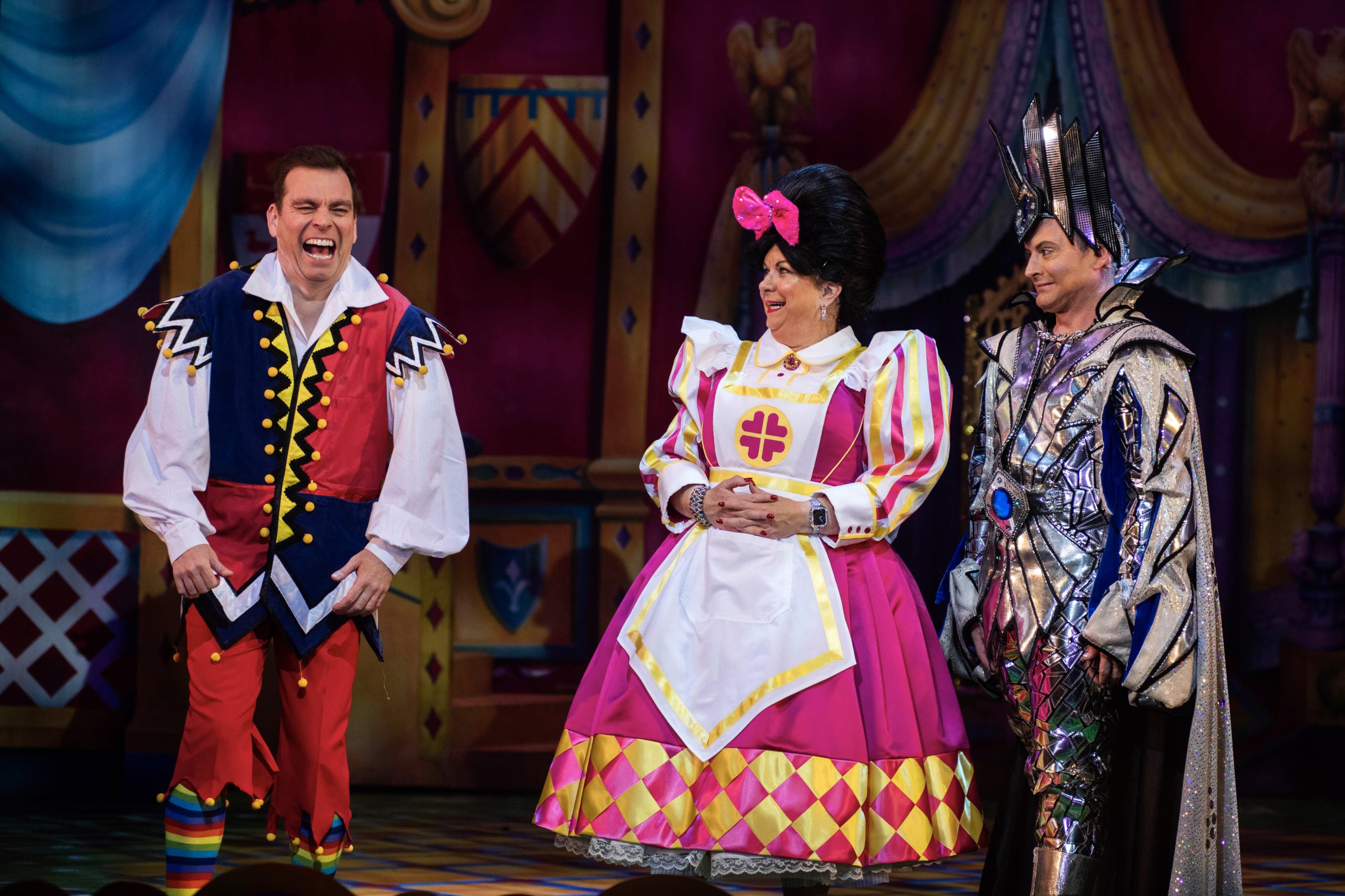 Johnny Mac, Elaine C Smith and Darren Brownlie in Snow White and the Seven Dwarfs at the King's Theatre, Glasgow